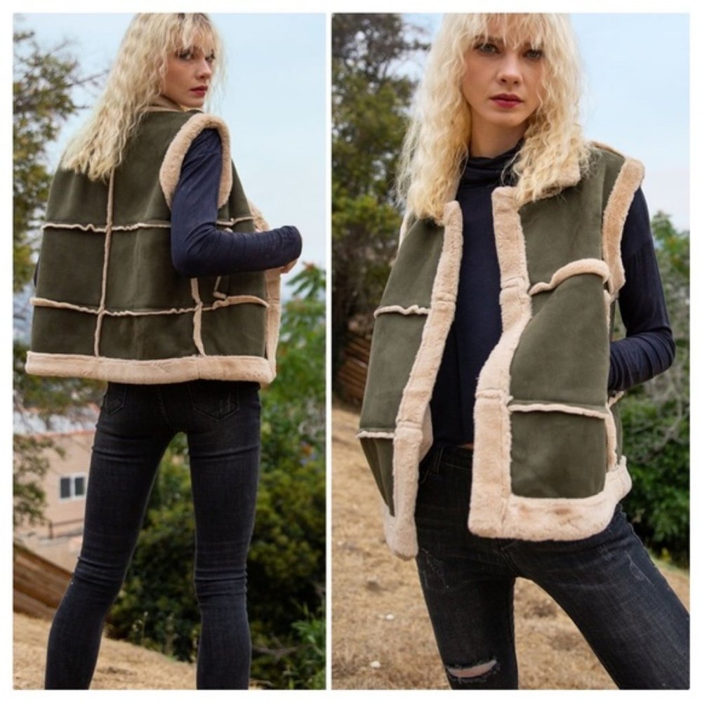 POL Cheyenne Suede Fleece Vest - Picture 8 of 11